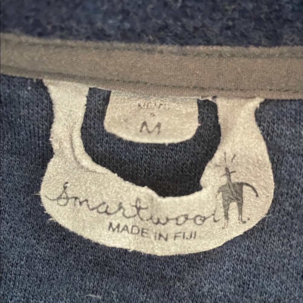 Smartwool wool blend navy quarter zip sweater men’s size medium - Picture 3 of 16